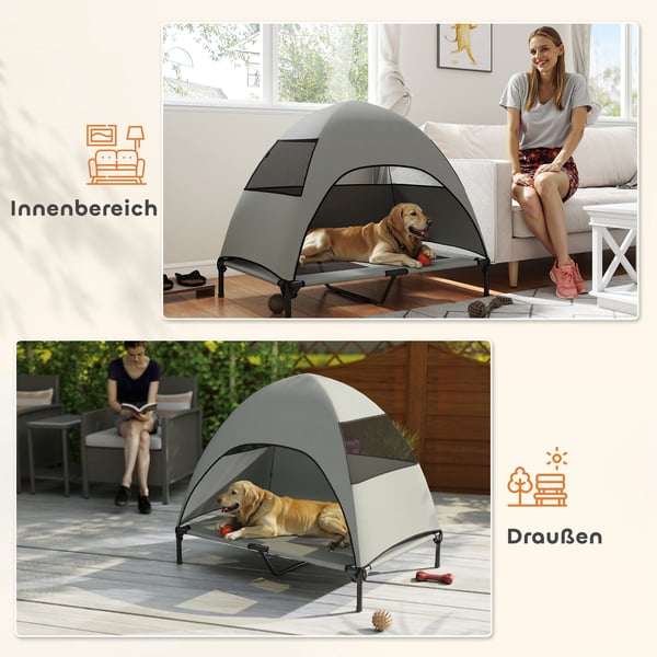 Udendørs Hundeseng, 106x76x99 cm, Lysegrå