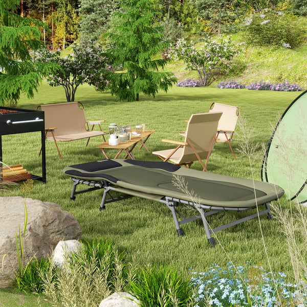 Camping seng, 200x85x40 cm, grøn