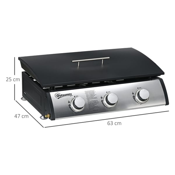 Gasolgrill, 63x47x25 cm, Svart