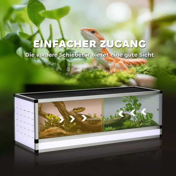 Terrarium, 120x40x40 cm, Hvid
