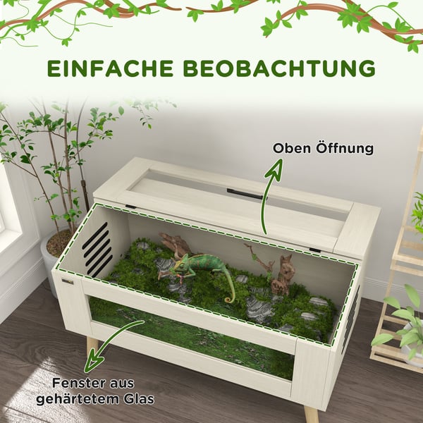 Terrarium, 100x50x60 cm, Brun