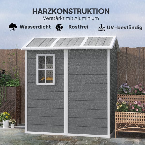 Haveskur, 131x186x198 cm, Grå