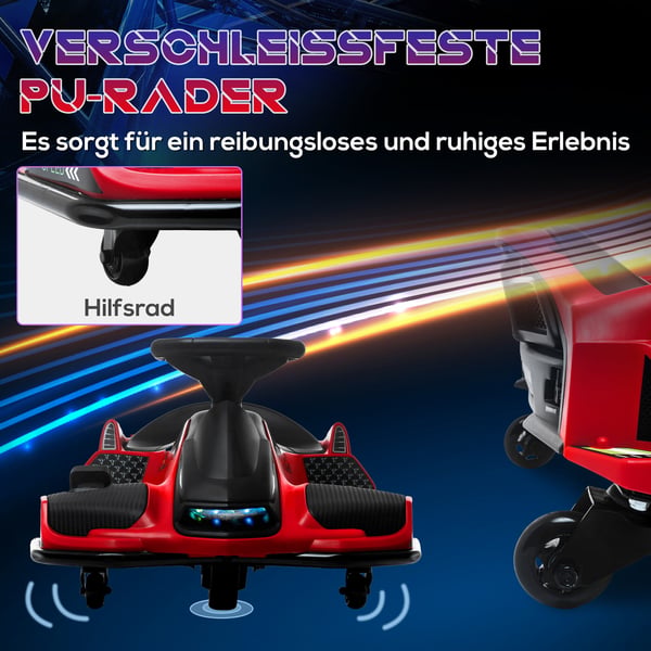 Elektrisk go-kart, 90x53x99 cm, Rød, Plastik