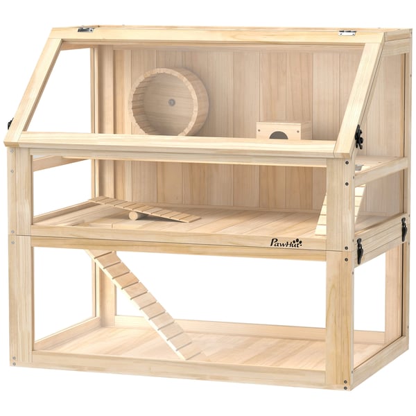Hamsterbur, 80x50x76 cm, naturligt træ