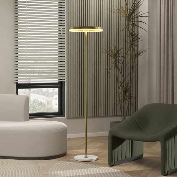 Golvampa, 40x40x157,5 cm, Guld