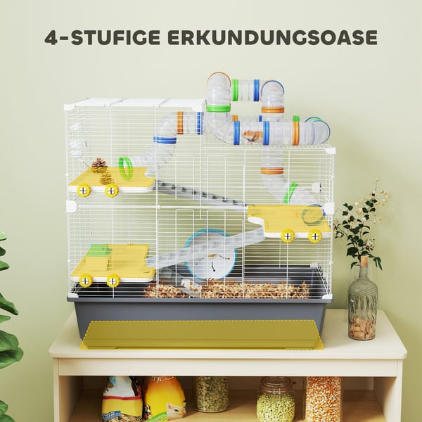 Hamsterbur, 78x45x73 cm, grå, metal