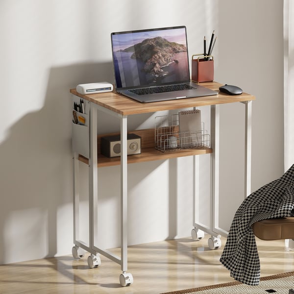 Foldbart skrivebord, 63x50x75 cm, naturligt træ