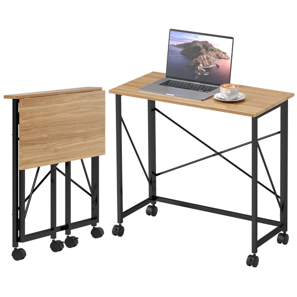 Sammenklappeligt skrivebord, 80x40x75 cm, eg