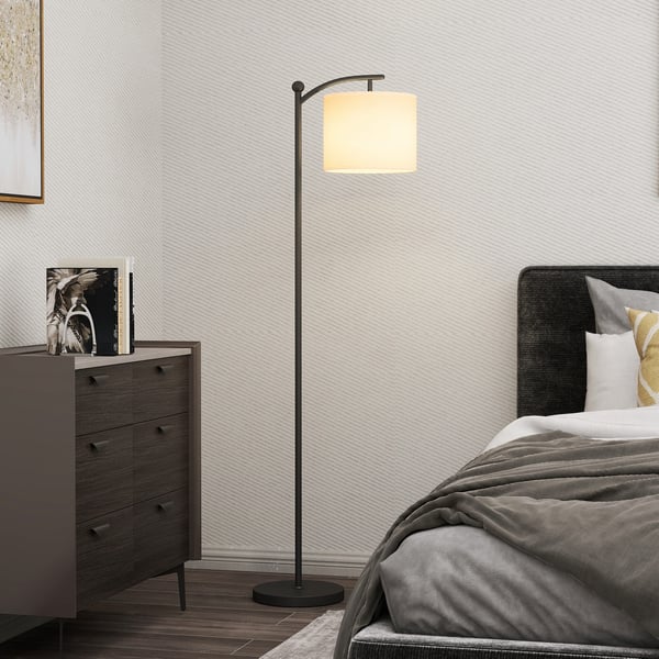 Gulvlampe, 54,3x30,6x159,6 cm, Sort og Creme