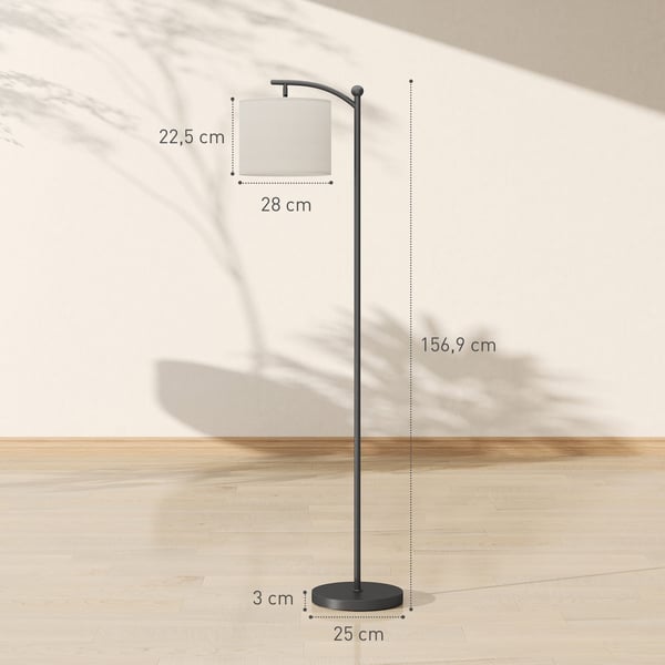 Gulvlampe, 54,3x30,6x159,6 cm, Sort og Creme