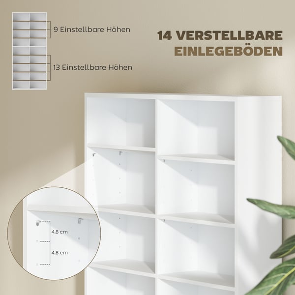 CD-hylla, 78,5x24x175 cm, vit