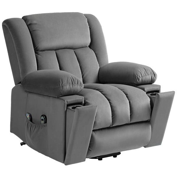 Lænestol med elektrisk løft, massage og varme, 101x93x104 cm, grå Lænestol med elektrisk løft, massage og varme, 101x93x104 cm, grå