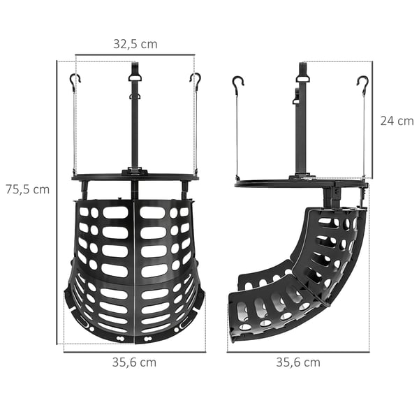 Basketballretur, 35,6x35,6x75,5 cm, Sort