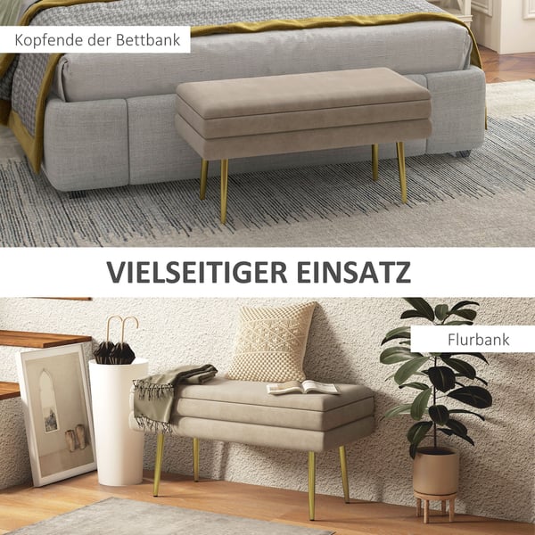 Opbevaringsbænk, 79,5x37,5x43 cm, Beige