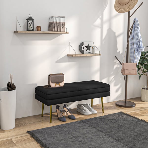 Säilytyspenkki, 100x37,5x42 cm, Musta