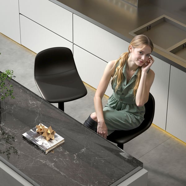 Barstol, 40,5x44x84-104 cm, Svart