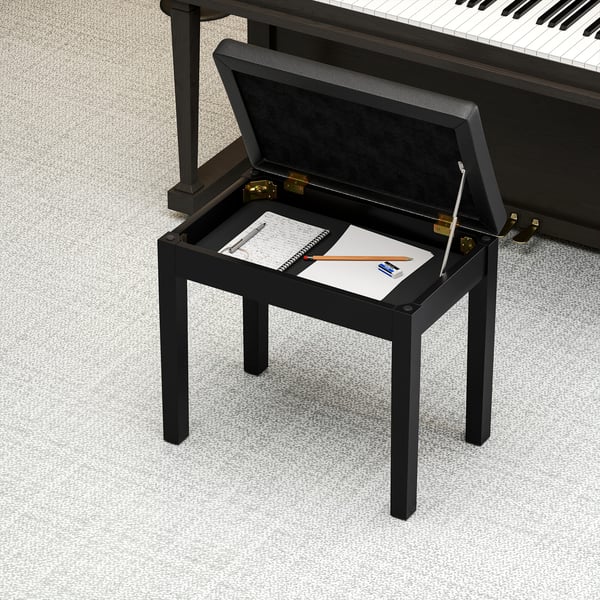 Pianotuoli, 55x34x50 cm, Musta