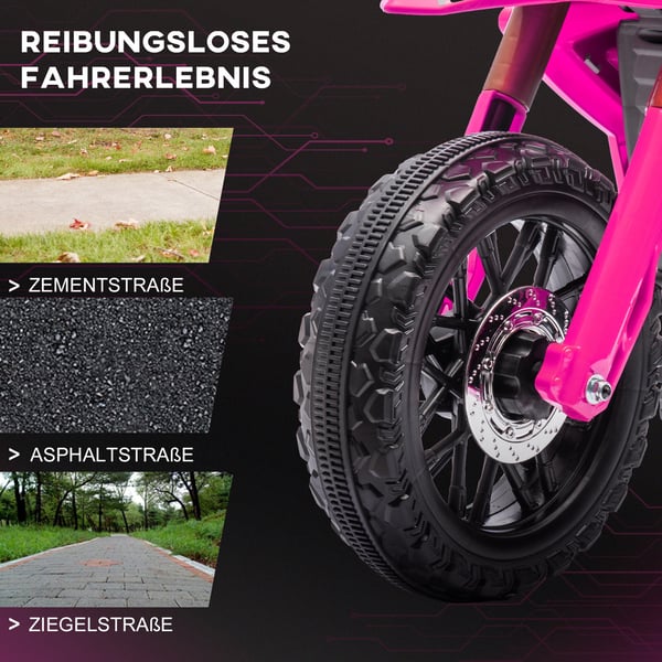 Elektrisk børnemotorcykel, 105x57x62 cm, pink