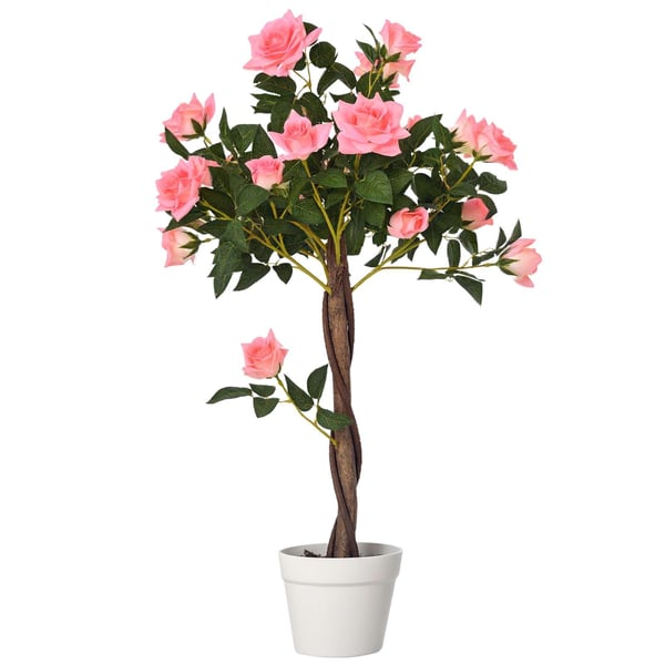Kunstig plante, rosetræ, 18x90 cm, pink
