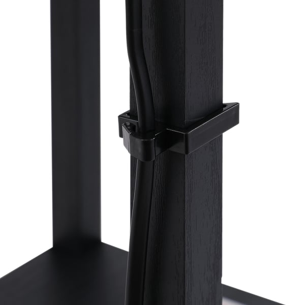 Gulvlampe med hylder, 26x26x160 cm, sort