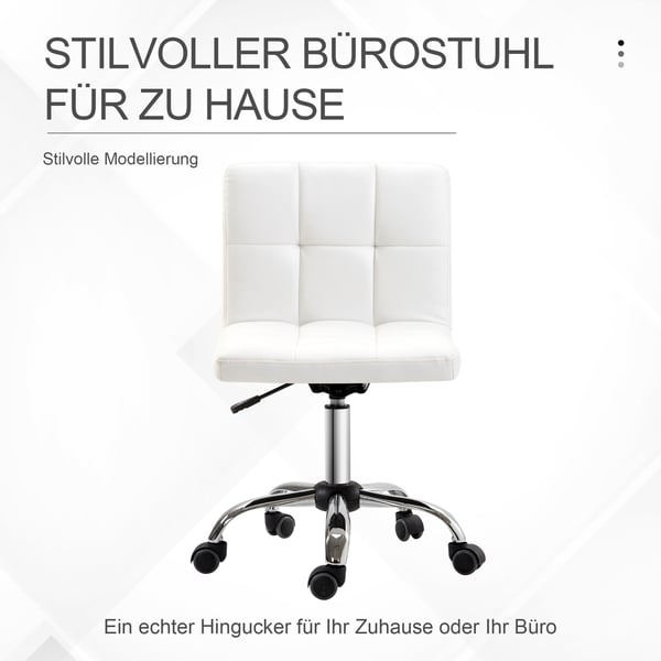 Kontorstol, 46x51x80-92 cm, Hvid