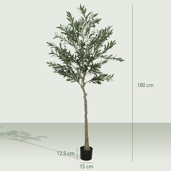 Kunstig oliventræ, 180 cm, grøn
