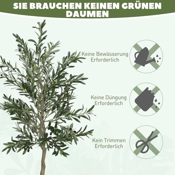 Kunstig oliventræ, 180 cm, grøn