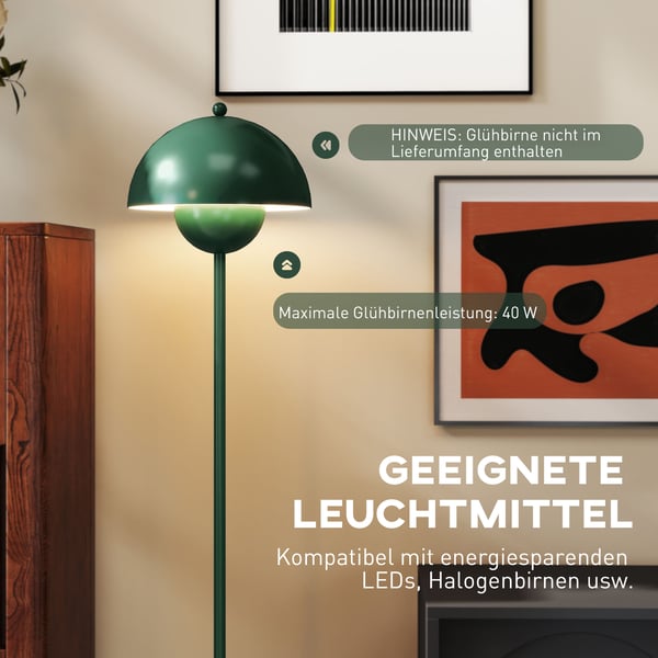 Gulvlampe, 30x155 cm, Grøn