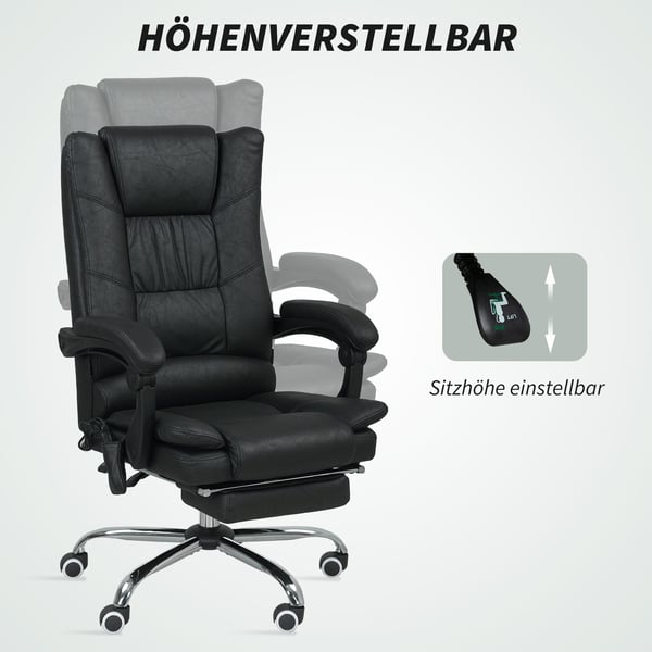 Kontorstol, 64x70x110-118 cm, Sort