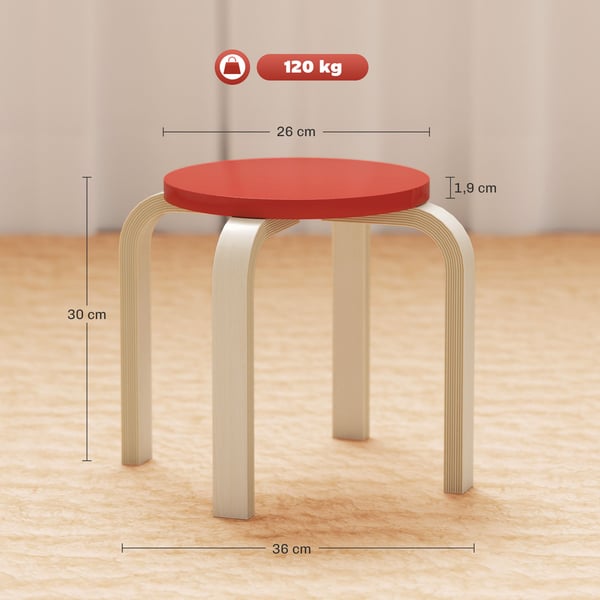 Stablebar skammel, 36x36x30 cm, multifarvet