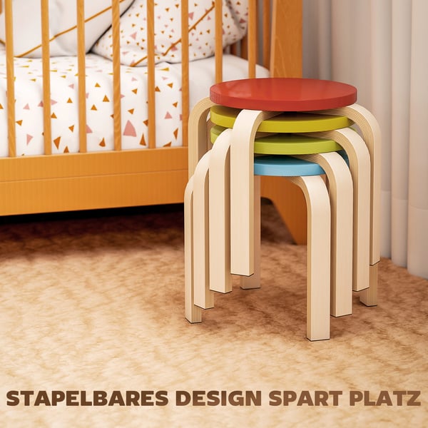 Stablebar skammel, 36x36x30 cm, multifarvet