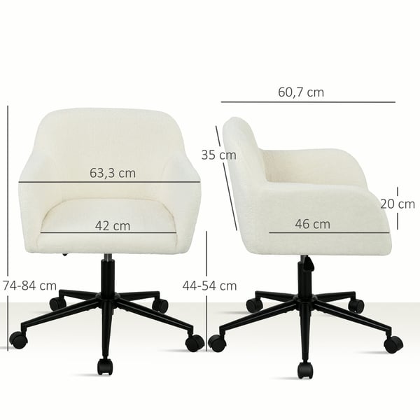 Toimistotuoli, 63,3x60,7x74-84 cm, kerma