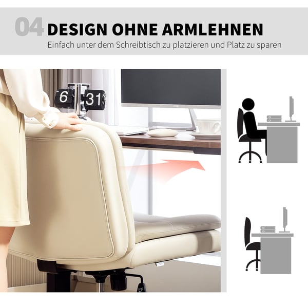 Kontorstol, 63x67x83-93 cm, Beige