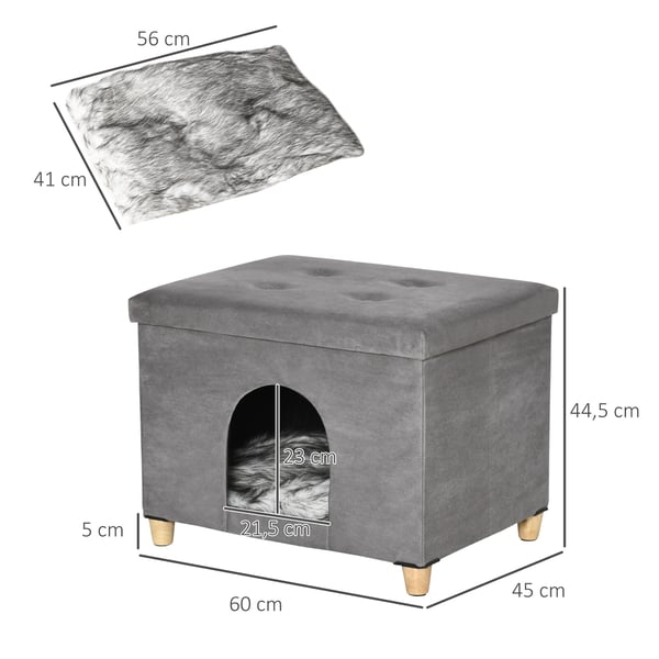 Kattbo, 60x45x44,5 cm, Grå