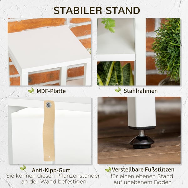 Planteholder, 65x23x94,5 cm, Hvid