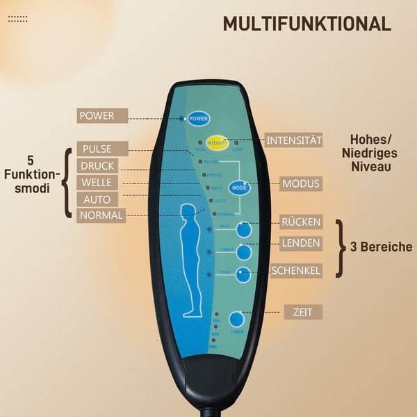 Toimisto tuoli hierontatoiminnolla, 70x62x120-130 cm, musta