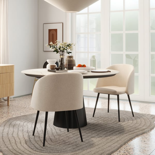 Ruokatuolit 2 kpl, 55x62x80 cm, beige