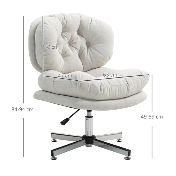 Kontorstol, 65x65x84-94 cm, Creme