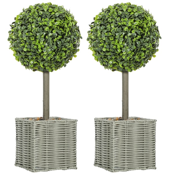 Kunstige planter, 2-delt sæt, 50x15x15 cm, grøn