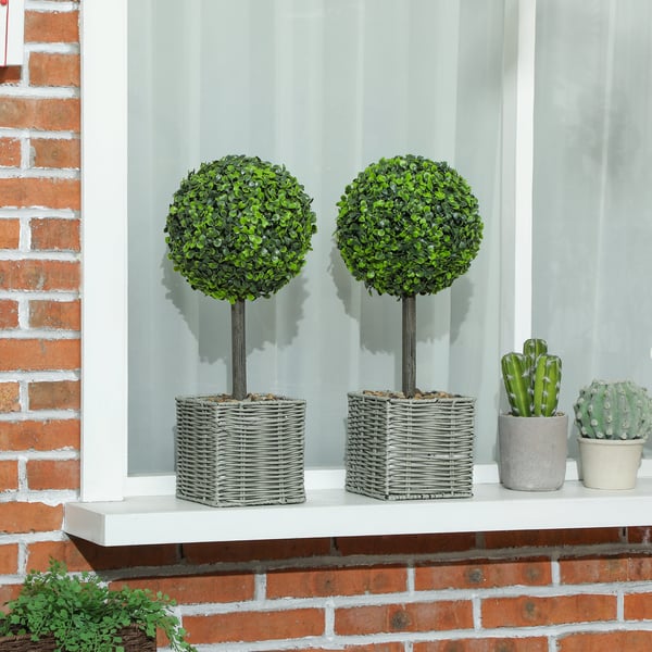 Kunstige planter, 2-delt sæt, 50x15x15 cm, grøn