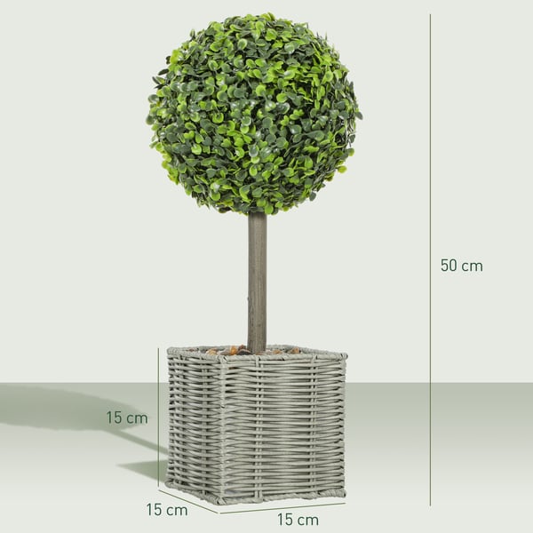 Kunstige planter, 2-delt sæt, 50x15x15 cm, grøn