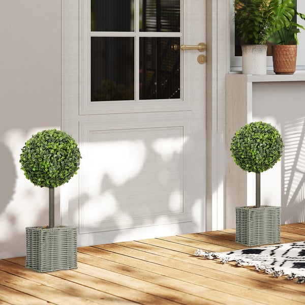 Kunstige planter, 2-delt sæt, 50x15x15 cm, grøn