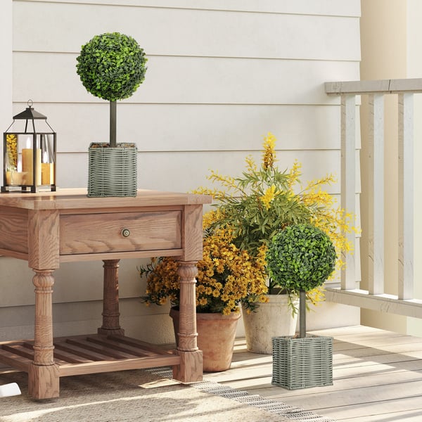 Kunstige planter, 2-delt sæt, 50x15x15 cm, grøn