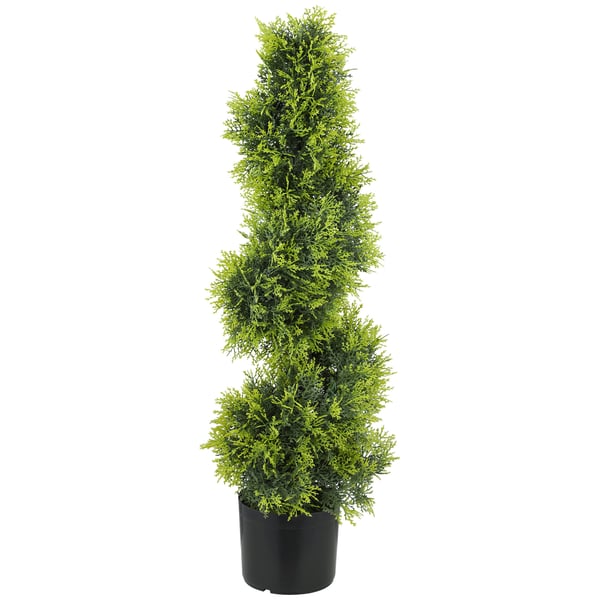 Tekokasvi, spiraalimuotoinen koristepensas, 90 cm, vihreä Tekokasvi, spiraalimuotoinen koristepensas, 90 cm, vihreä