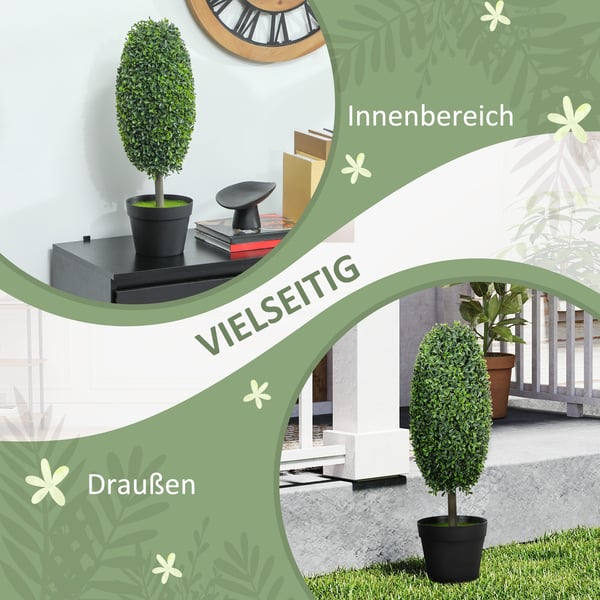 Kunstige planter, 2 dele sæt, 60 cm, grøn