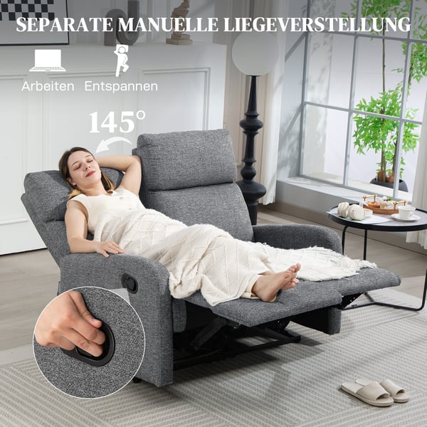 Lænestol Sofa, 114x91x98 cm, Grå