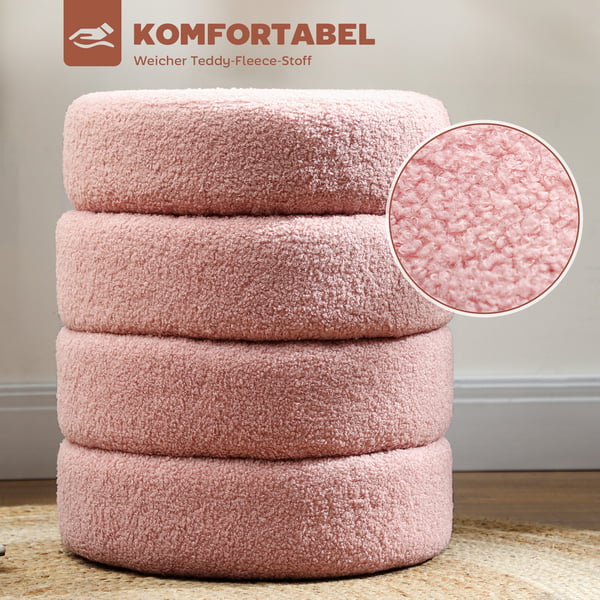 Fotpall, 40 x 45 cm, Rosa