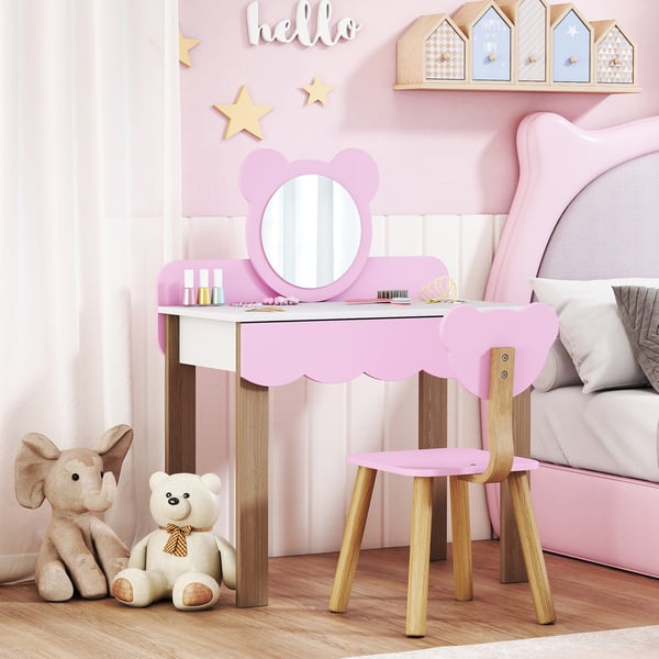 Pigesminkebord, 68x35x86 cm, Pink