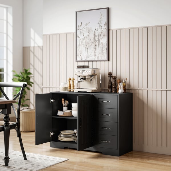 Skænk, 105x40x76 cm, Sort