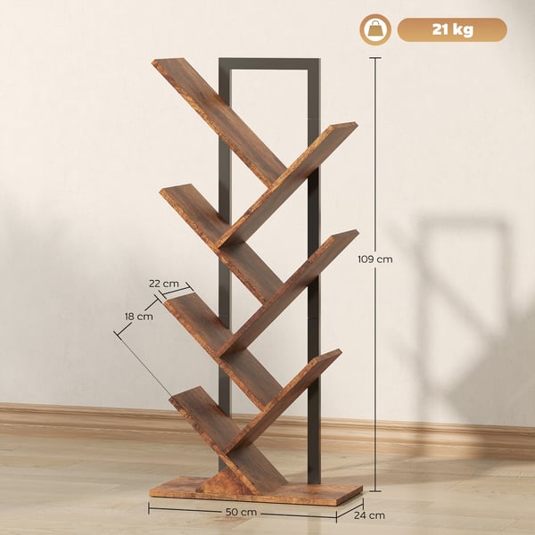 Bokhylla, 50x24x109 cm, Brun